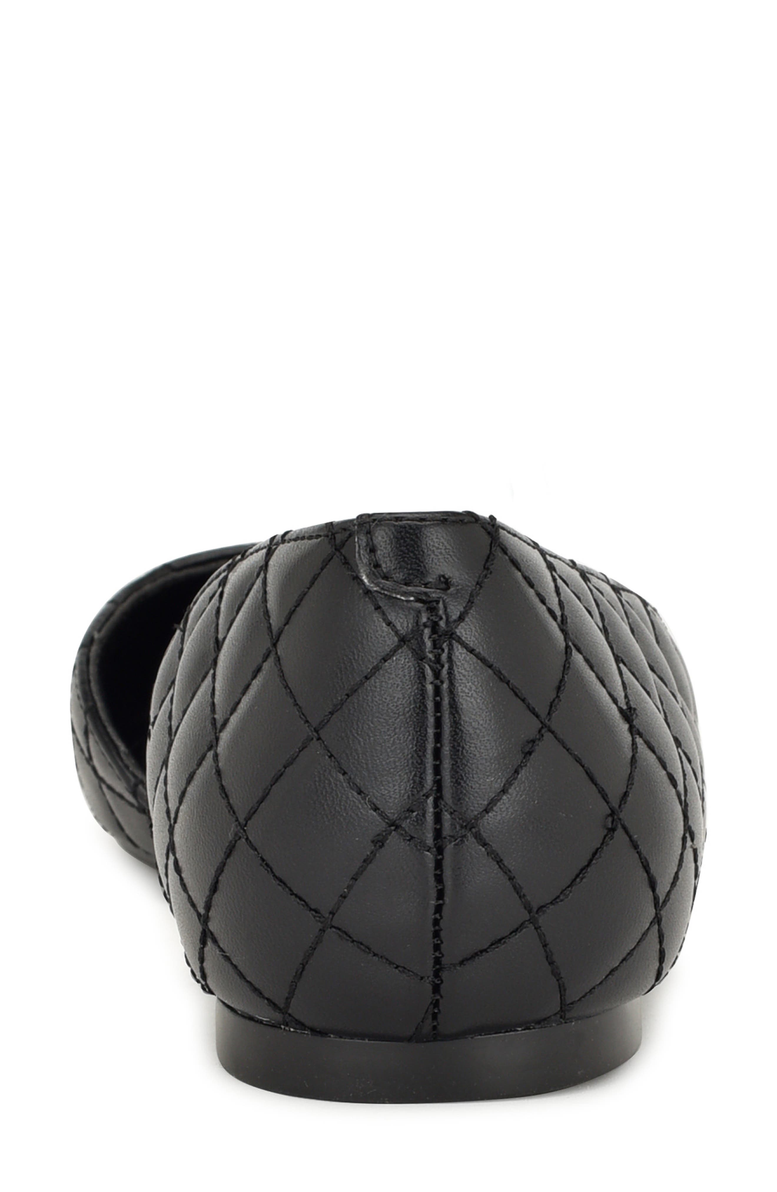 Nine West Breza Half d'Orsay Pointed Cap Toe Flat, Alternate, color, 