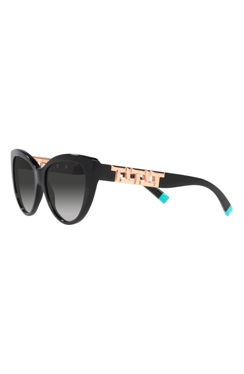 Tiffany & Co. 56mm Gradient Cat Eye Sunglasses, Alternate, color, Black