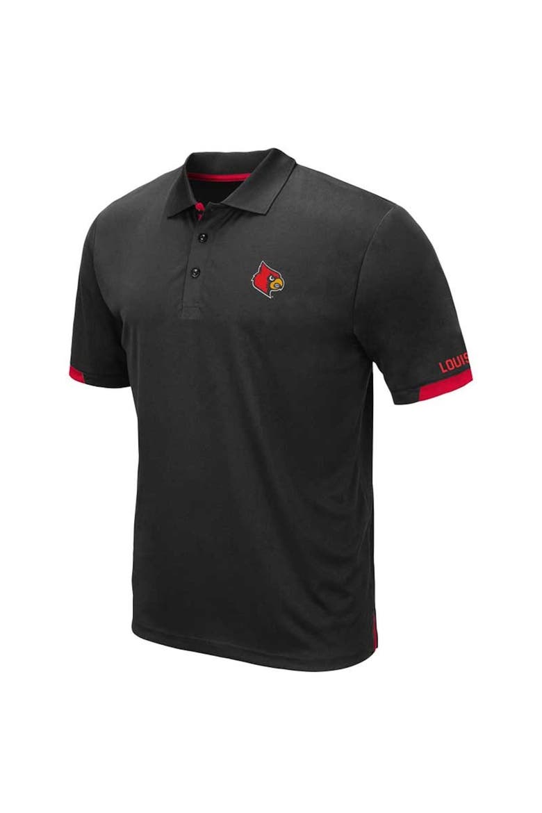 Men's Colosseum Black Louisville Cardinals Big & Tall Santry Polo, Alternate, color, Black