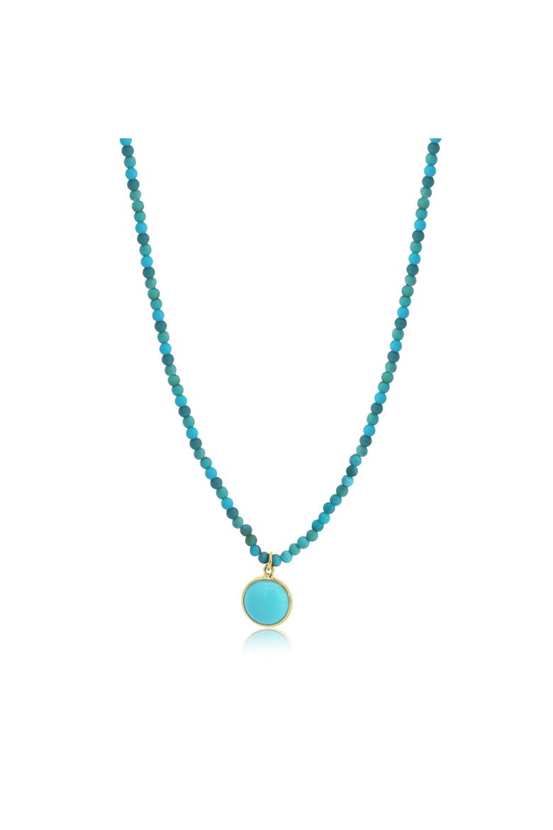 Turquoise Bead Bezel Necklace, Main, color, Turquoise
