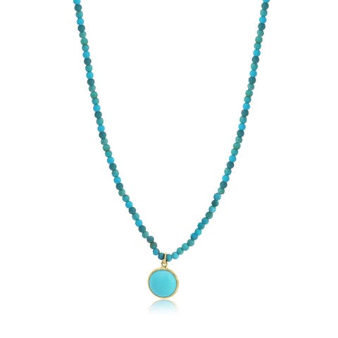 Turquoise Bead Bezel Necklace