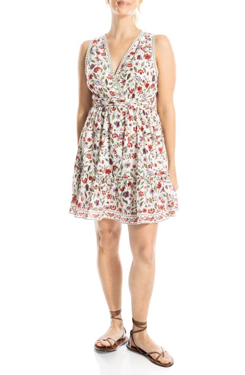 Floral V-Neck Empire Waist Minidress