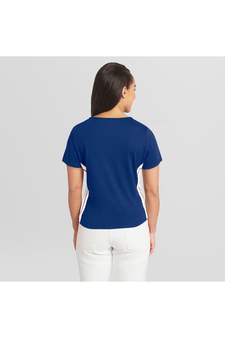 Women's WEAR by Erin Andrews  Royal Chicago Cubs Notch Neck Cropped T-Shirt, Alternate, color, Royal