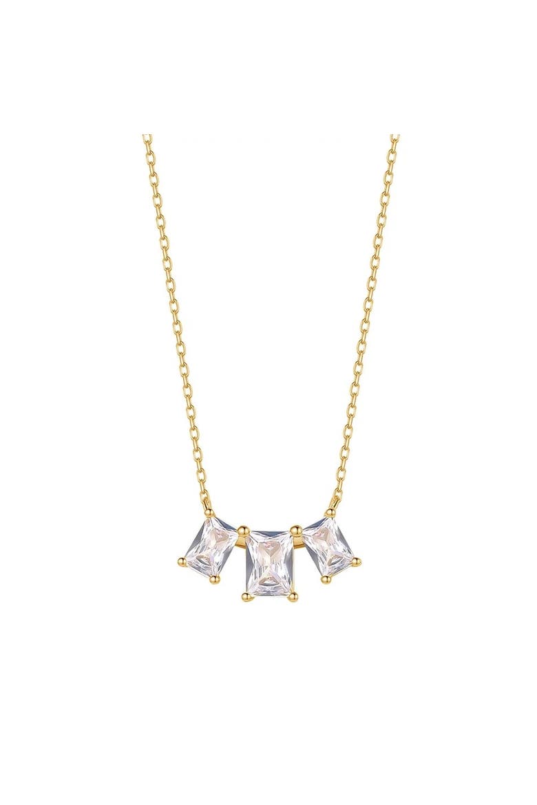 Trio Baguette Necklace, Main, color, Gold
