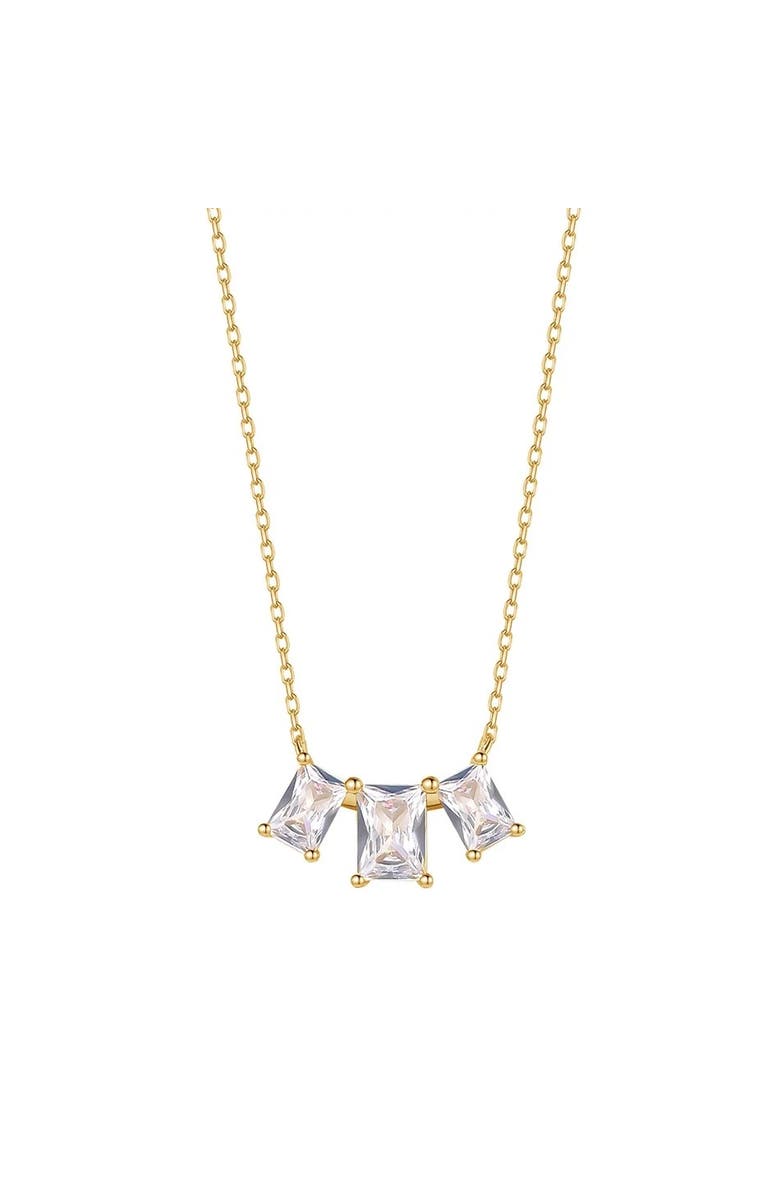 Mazin Jewels Trio Baguette Necklace, Main, color, Gold