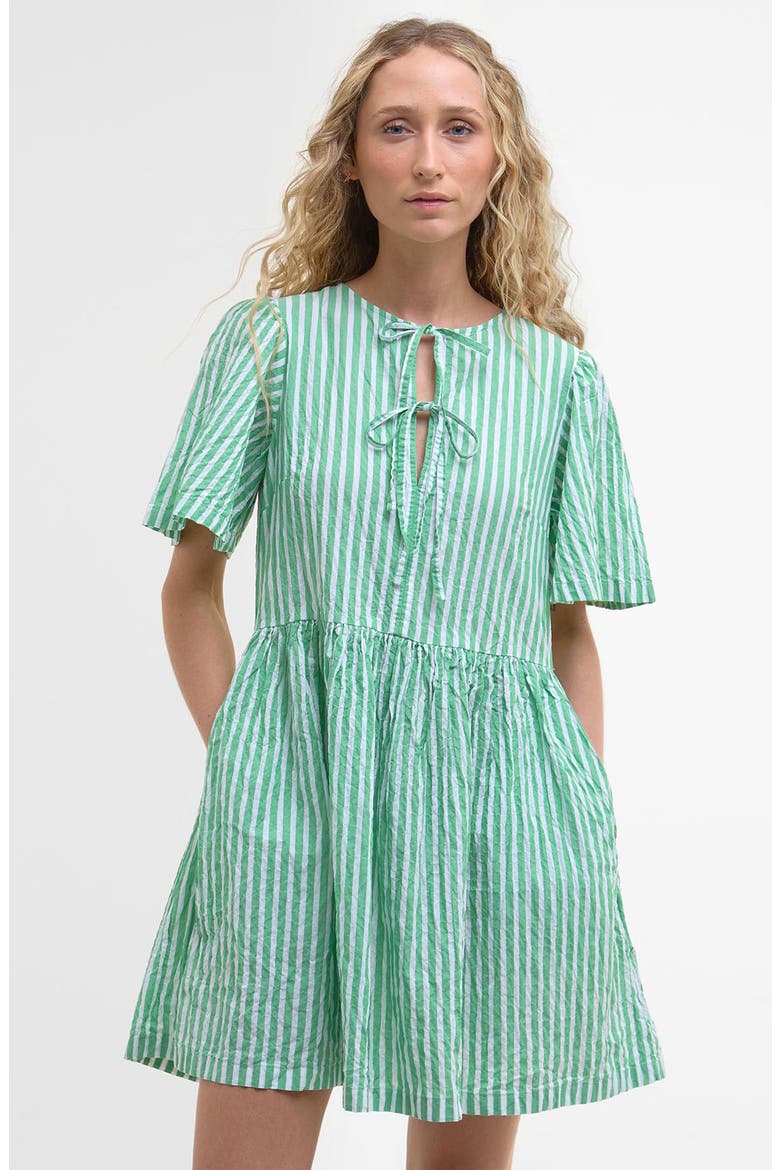 Daison Stripe Seersucker Minidress, Alternate, color, KELLY GREEN STRIPE
