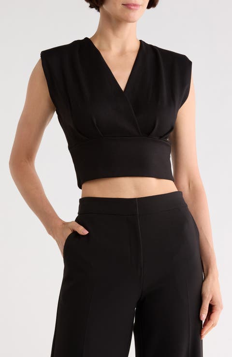 Cropped Surplice Top