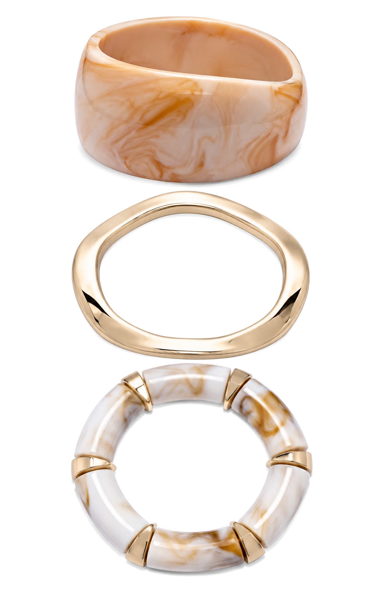 Set of 3 Molten Cream Bracelets