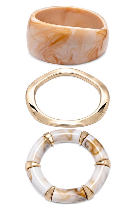 Set of 3 Molten Cream Bracelets