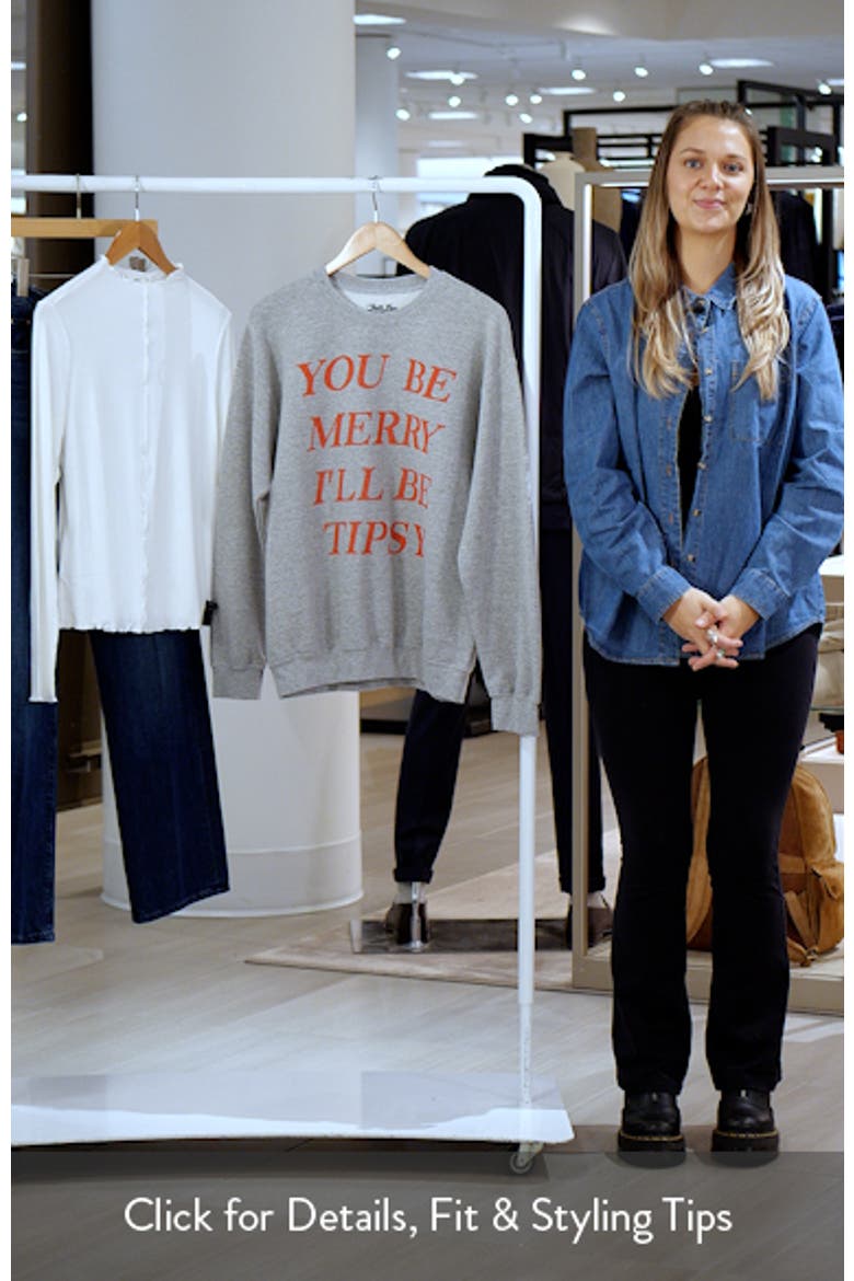 Be Merry Cotton Blend Crewneck Sweatshirt video