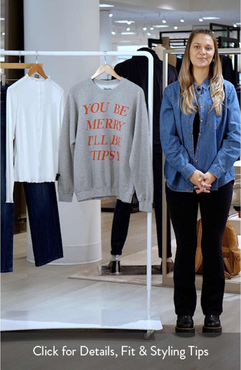 Be Merry Cotton Blend Crewneck Sweatshirt, sales video thumbnail