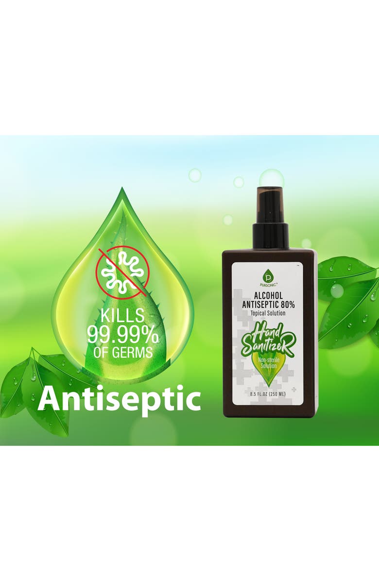 PURSONIC Moisturizing Hand Sanitizer 80% Alcohol, Alternate, color, Brown