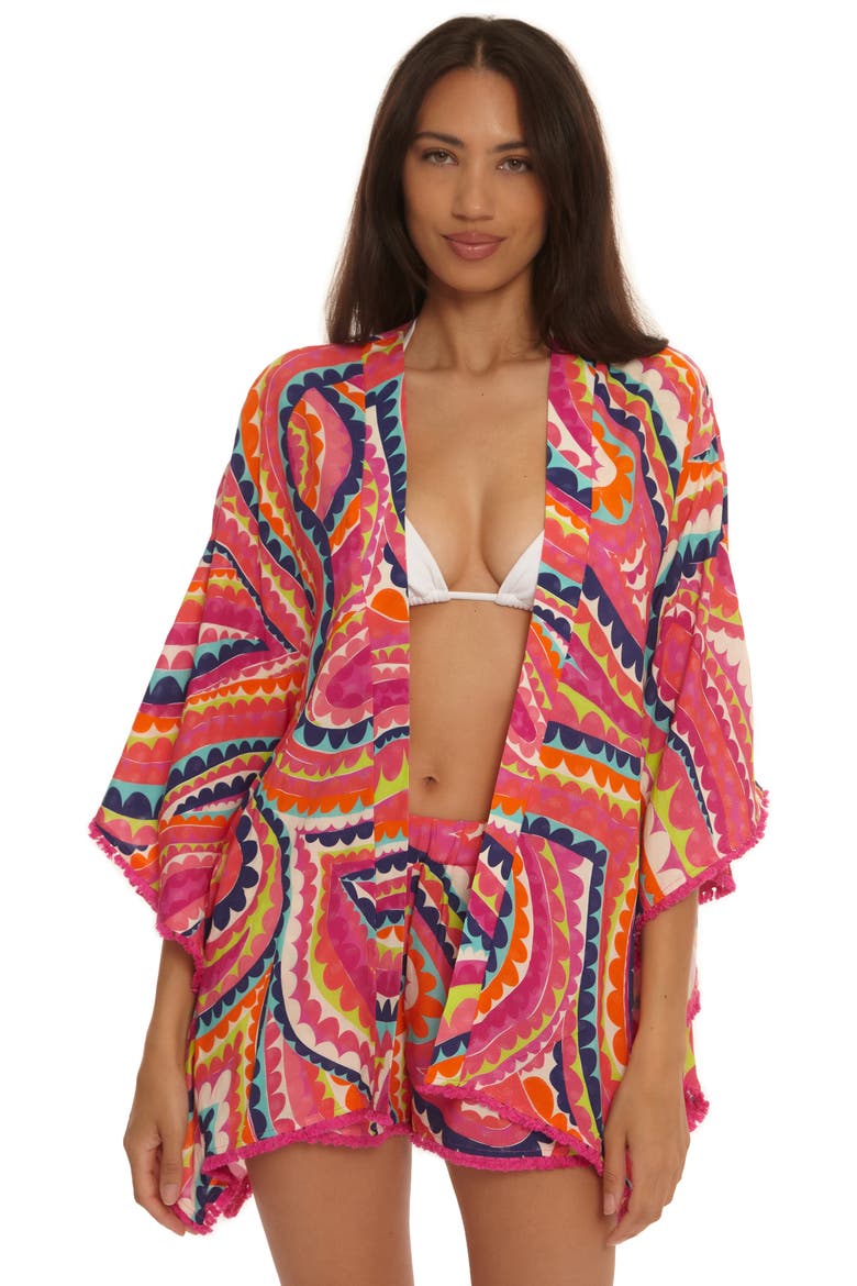 Aphrodite Cover-Up Shorts, Alternate, color, PINK MULTI