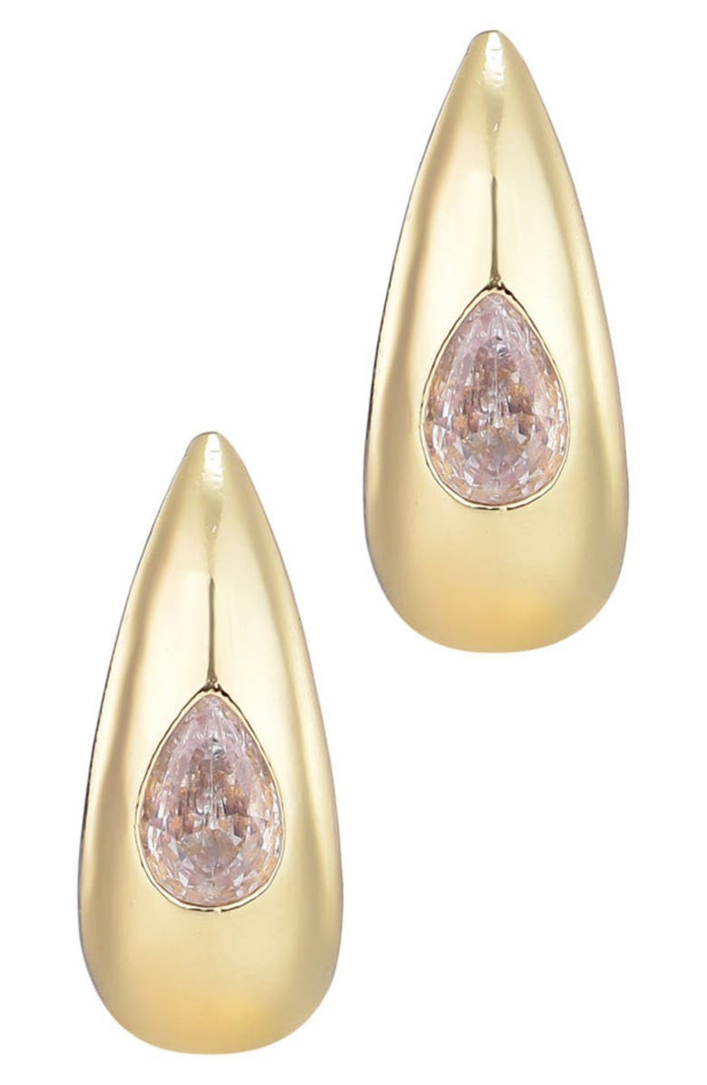 Adornia Pear Crystal Teardrop Earrings, Alternate, color, Gold