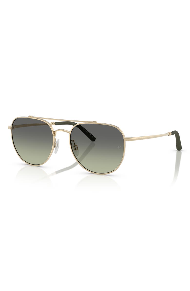 Oliver Peoples x Roger Federer 54mm Pilot Sunglasses, Alternate, color, Gold/ Green Gradient