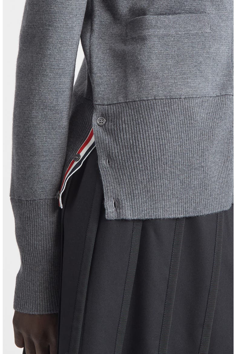 4-Bar Merino Wool Cardigan, Alternate, color, MED GREY