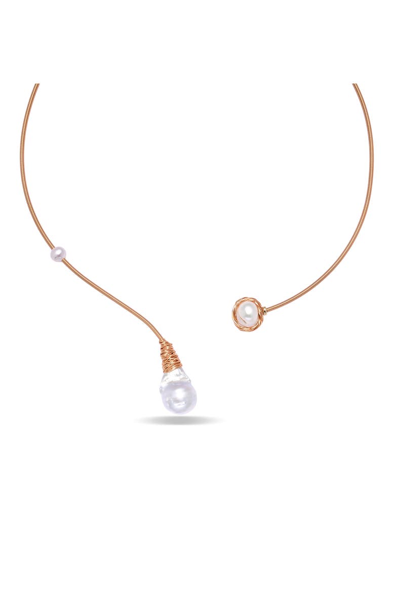 Octavia Freshwater Pearl Collar Necklace, Alternate, color, GOLD