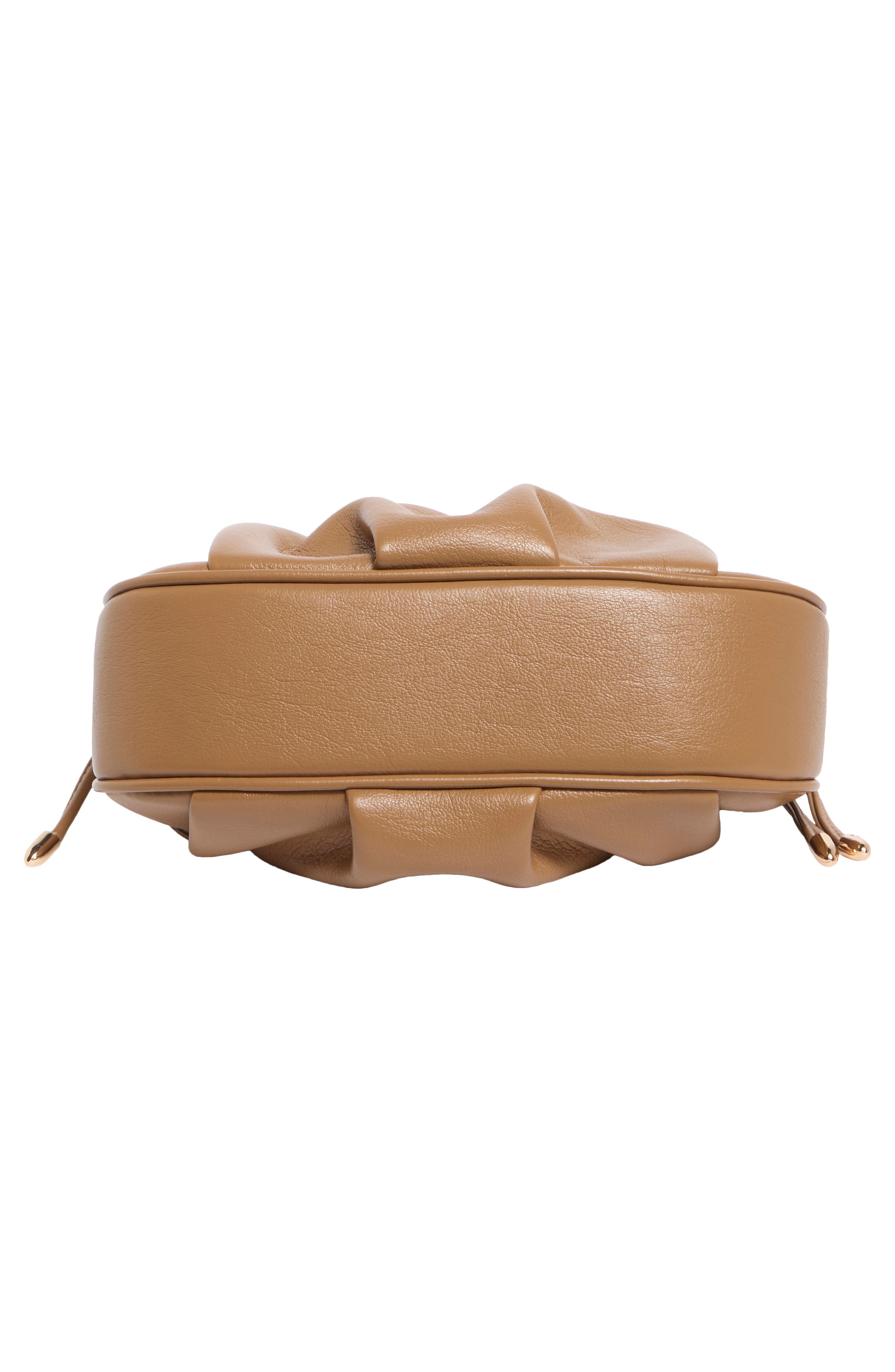 Scrunched Handle Crossbody Bag, Alternate, color, CAMEL