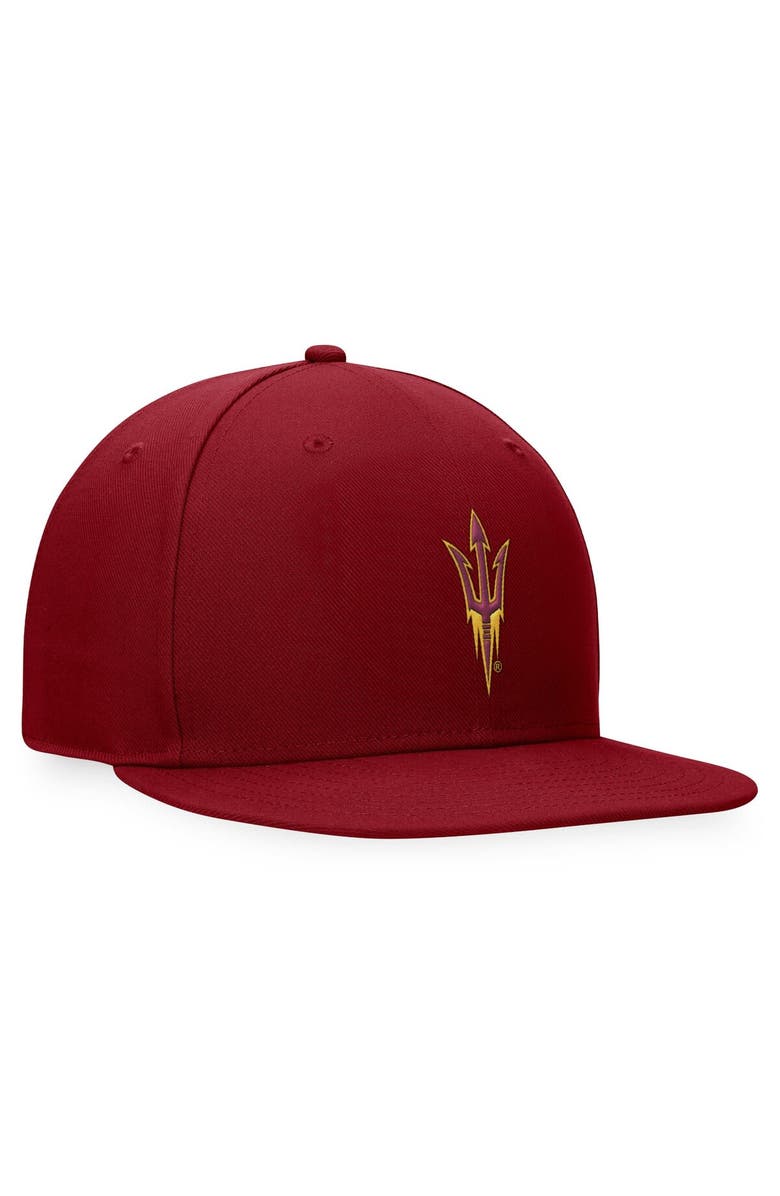 TOP OF THE WORLD Men's Top of the World Maroon Arizona State Sun Devils Fitted Hat, Alternate, color, Maroon