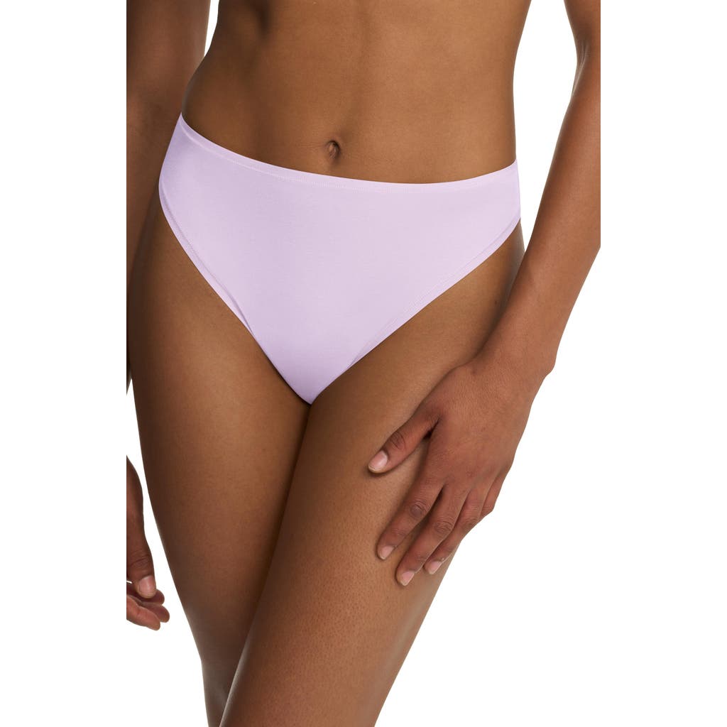 Natori Bliss Bare Cotton High Cut Brief In Pink