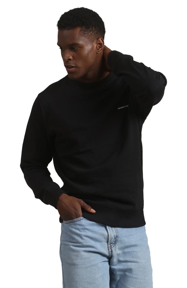 Members Only Preston Crew Neck Sweatshirt, Main, color, Black