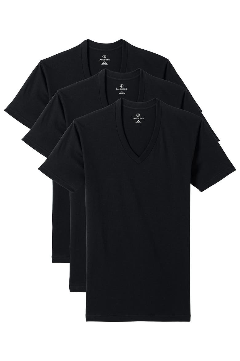 V-neck Undershirt 3 Pack, Alternate, color, Black