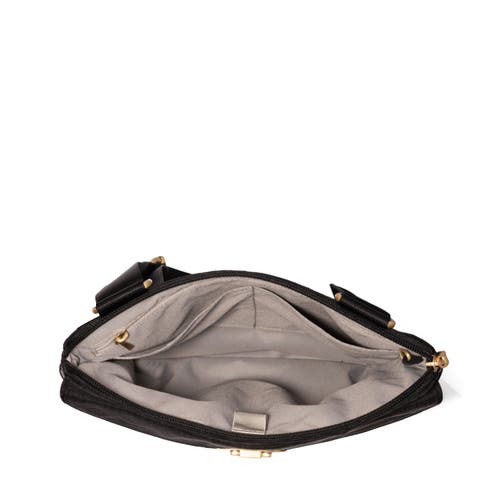 Baggallini Coastal Flip Lock Slim Crossbody In Black W/gold Hardware