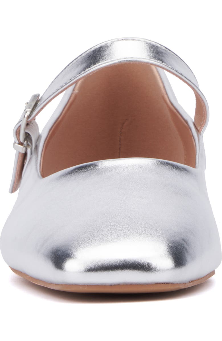 NEW YORK AND COMPANY Page Mary Jane Ballet Flat, Alternate, color, Silver Metallic