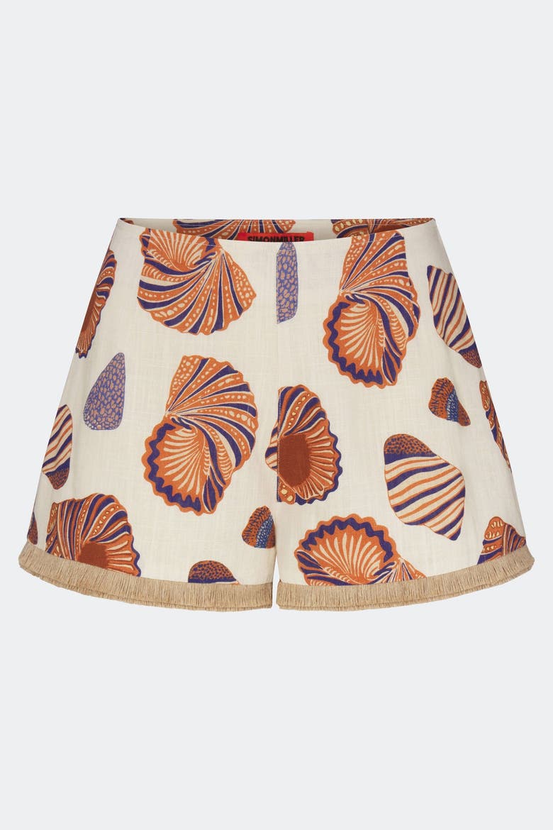 Mina Linen Fringe Short, Alternate, color, Natural Shell