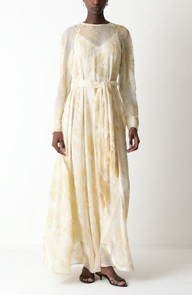 ZIMMERMANN ジマーマン ワンピース Burnout Sheath floral998549 Zimmermann Floral Burnout Long Sleeve Dress | Nordstrom