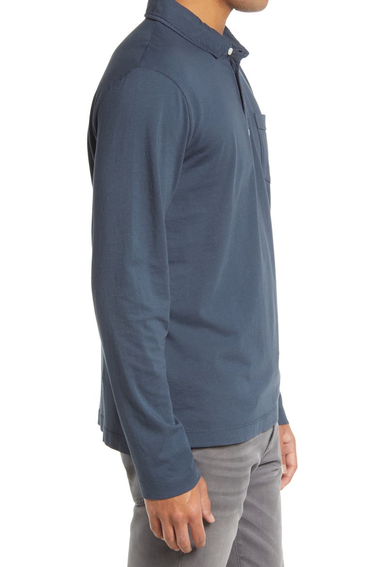 Pensacola Long Sleeve Organic Cotton Pocket Polo, Alternate, color, NAVY