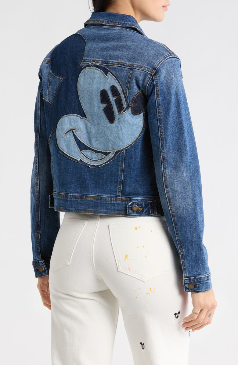 Desigual Mickey Mouse Denim Trucker Jacket, Alternate, color, Medium Blue