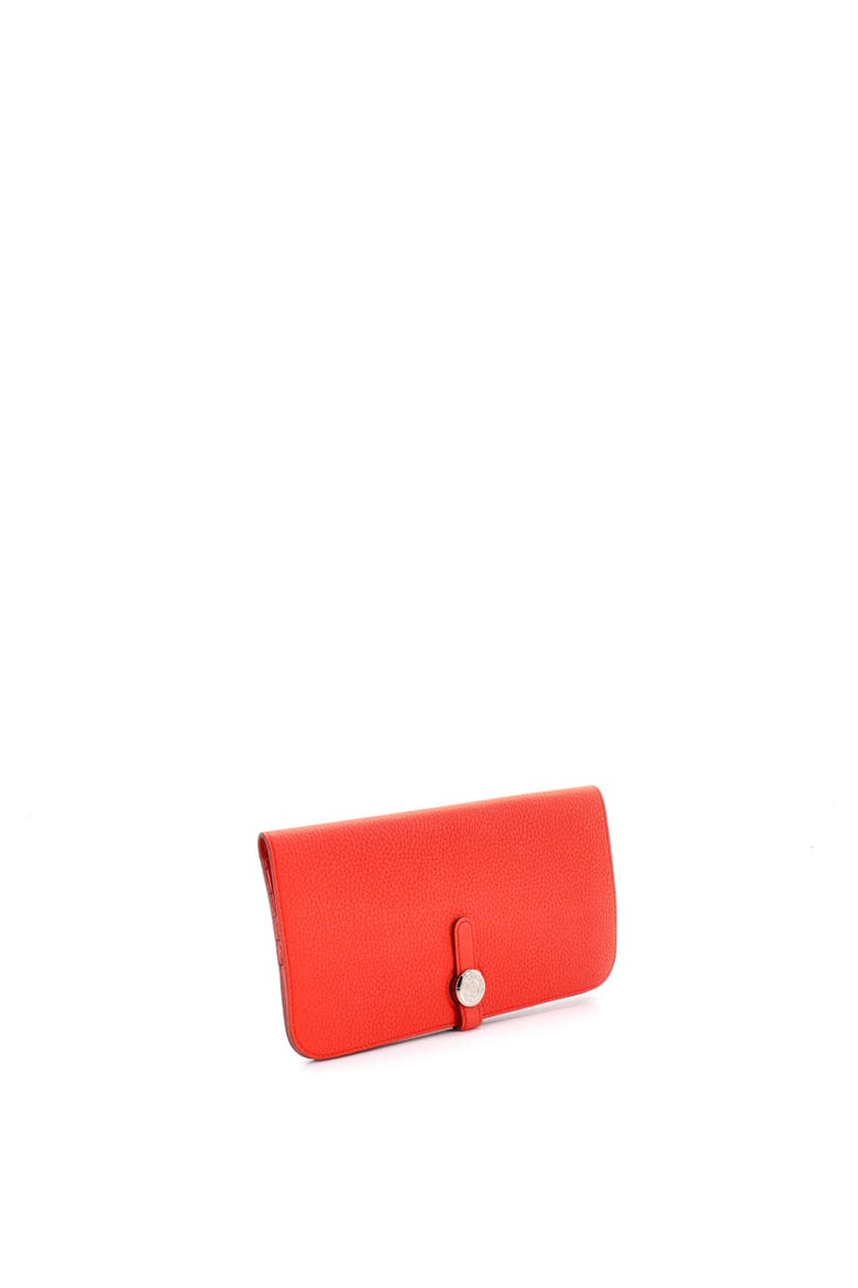 Dogon Recto Verso Wallet Leather, Alternate, color, Orange Poppy