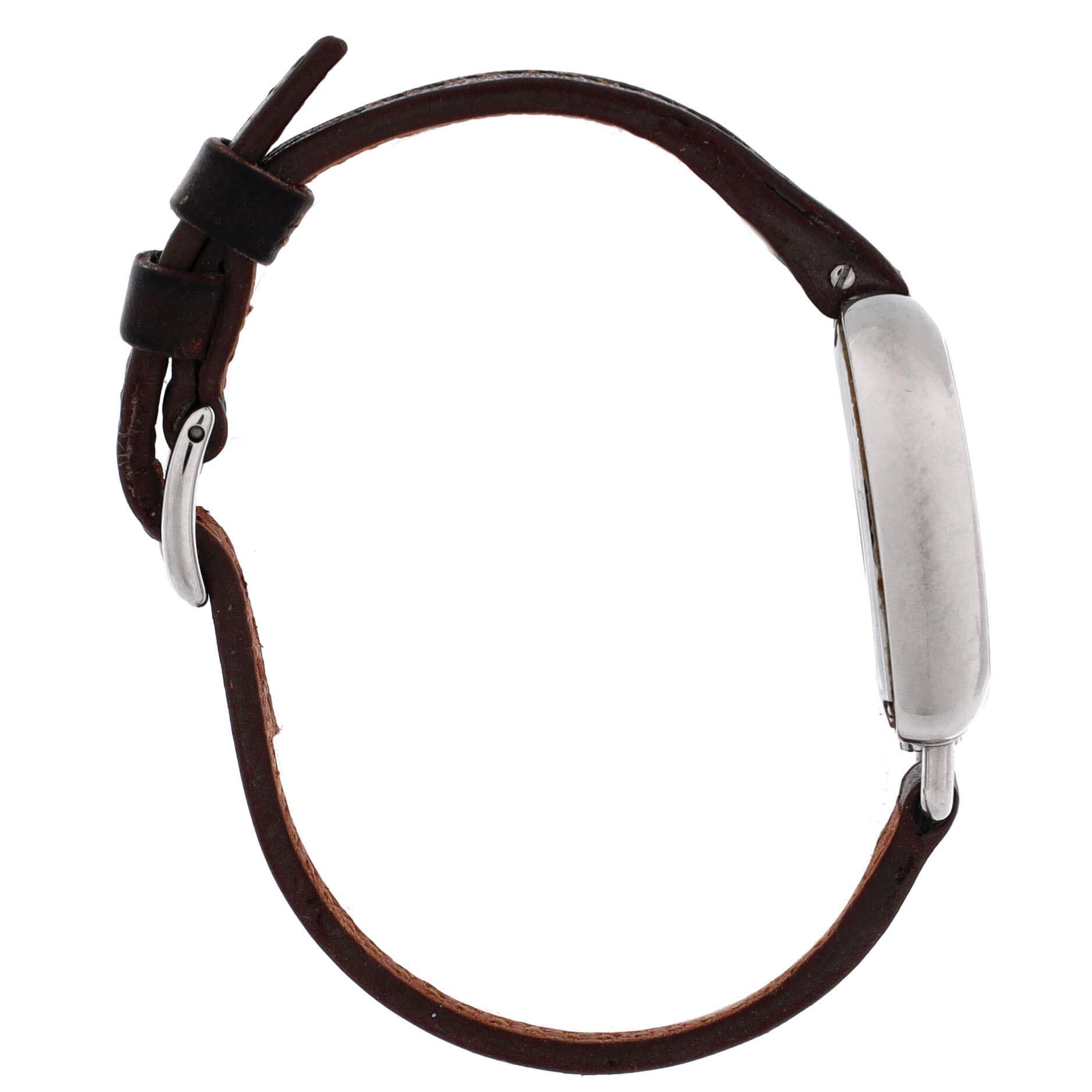 Pre-Owned Hermes Galop d'Hermes Quartz Watch Stainless Steel and Leather 26, Alternate, color, Brown