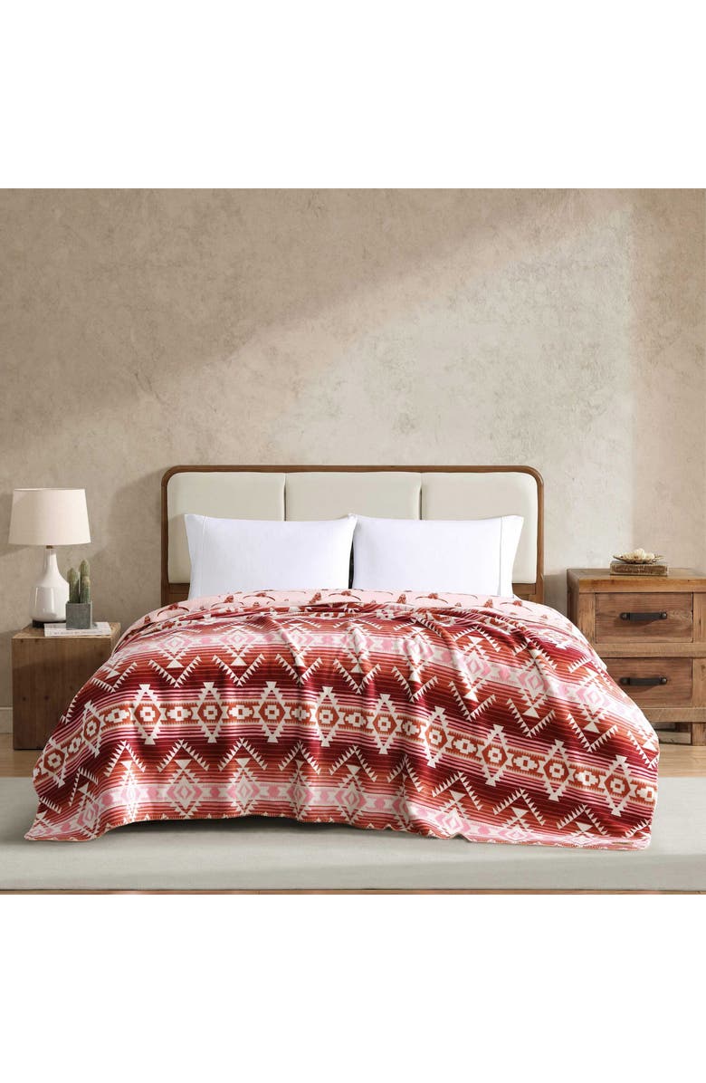 Wrangler Jericho Reversible Throw Blanket, Alternate, color, Pink