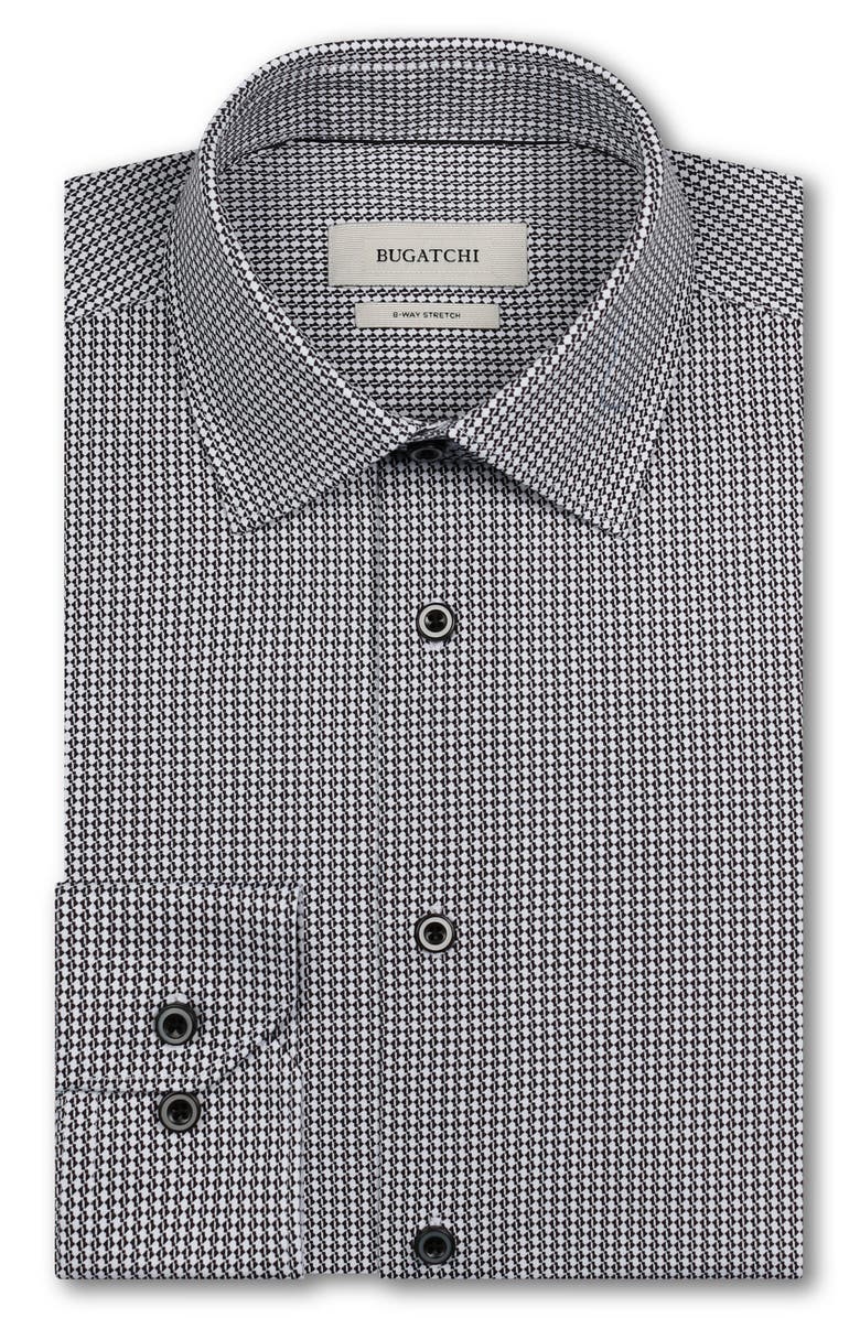 Bugatchi James OoohCotton<sup>®</sup> Geometric Print Button-Up Shirt, Alternate, color, White