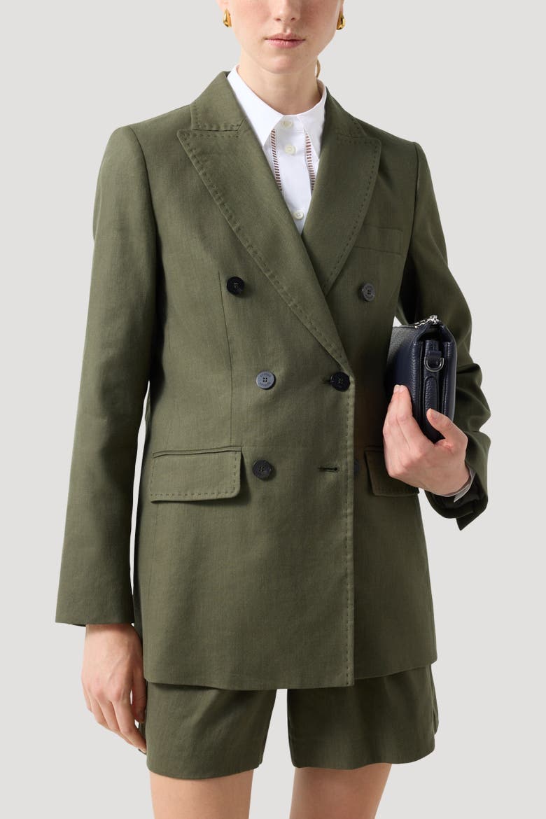 Linen Mix Blazer Hillary, Alternate, color, Olive green