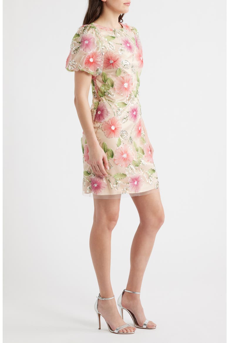 Sequin Floral Shift Dress, Alternate, color, PURPLE MUL