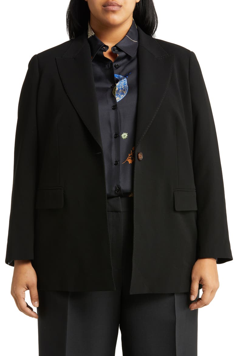 Finesse Crepe Blazer, Main, color, BLACK