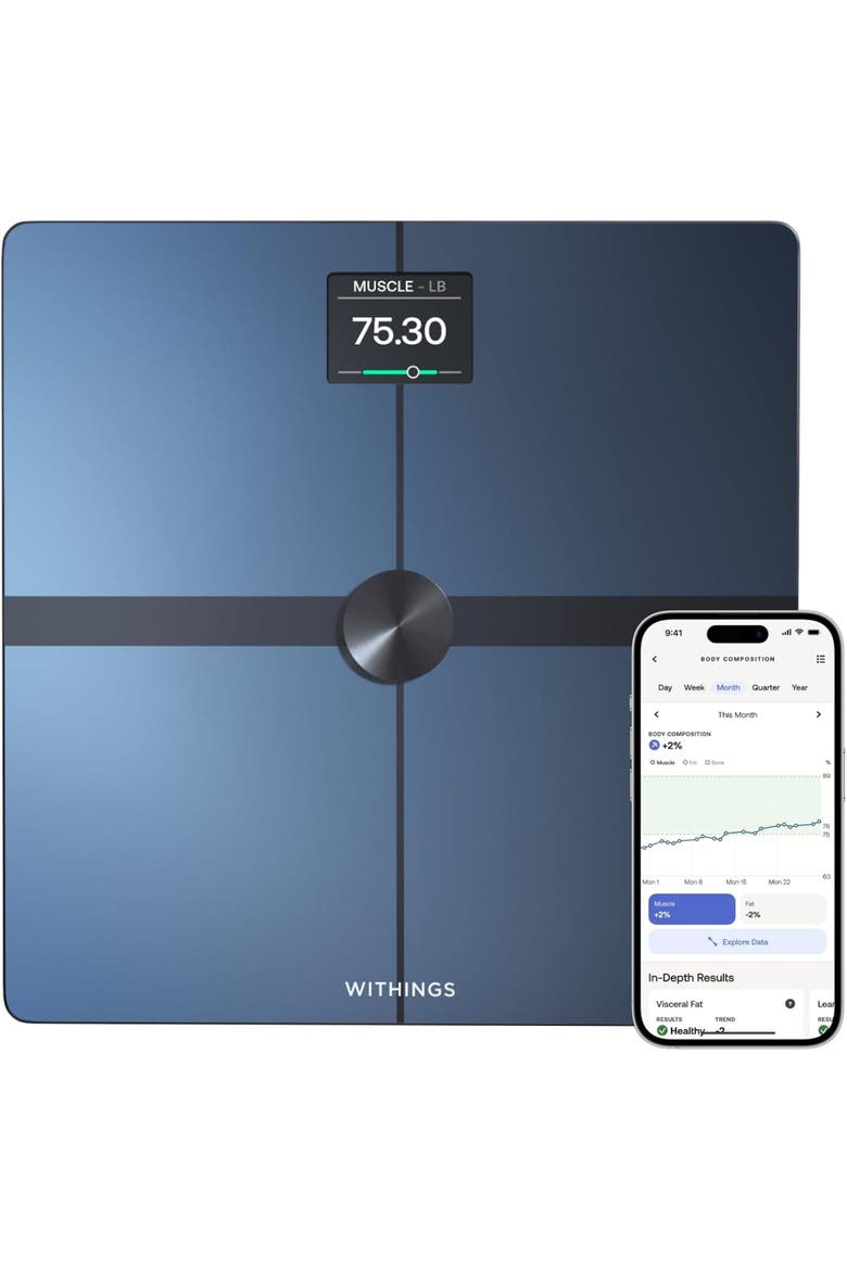 Body Smart - Accurate Scale for Body Weight and Fat Percentage, Body Composition Wi-Fi and Bluetooth Weight Scale, Baby Weight Scale, Smart Scale Apple Health Compatible, Bathroom Scale, Main, color, Black