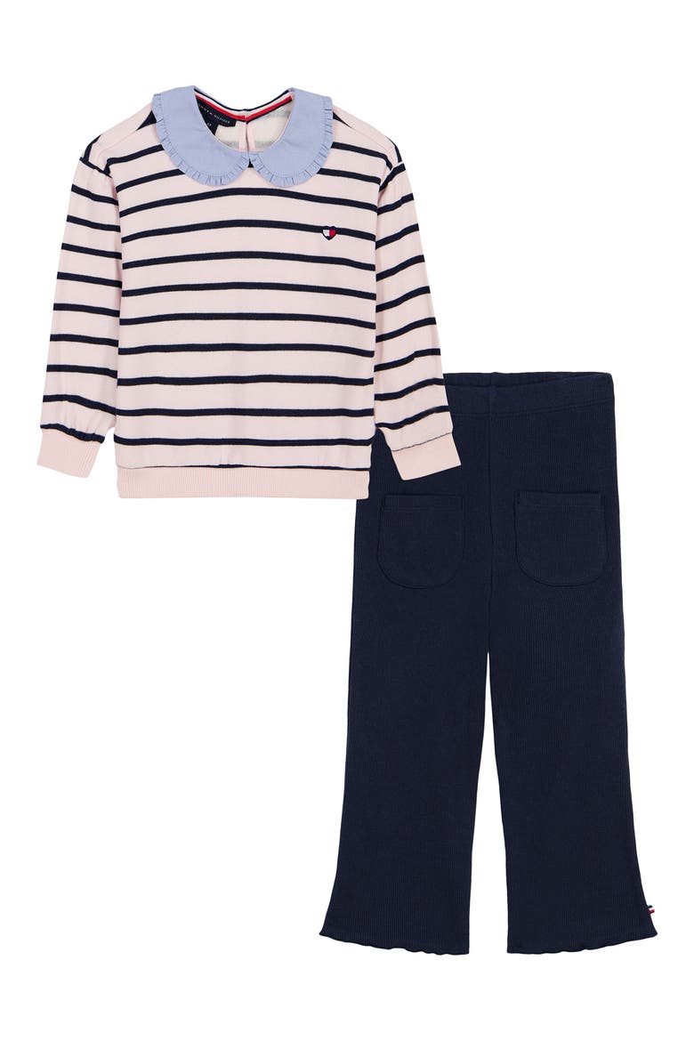 Kids' Stripe Sweatshirt & Pants Set, Main, color, BLUE MULTI