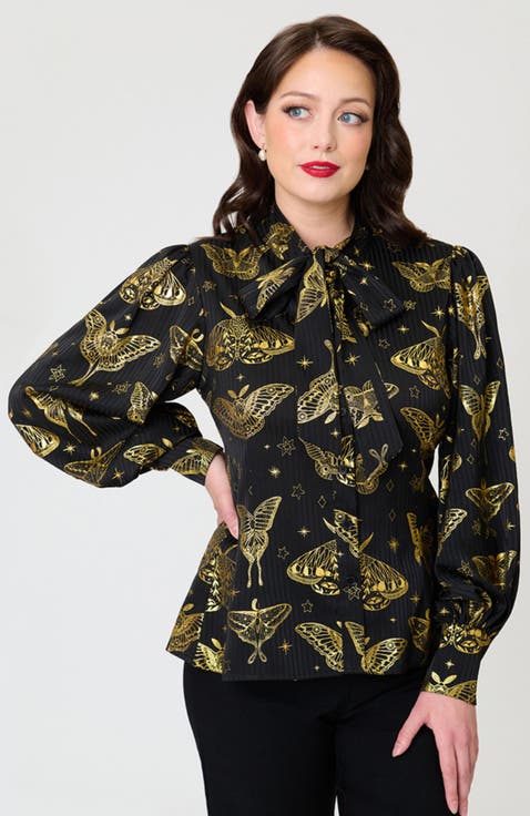 Long Sleeve Neck Tie Gwen Blouse