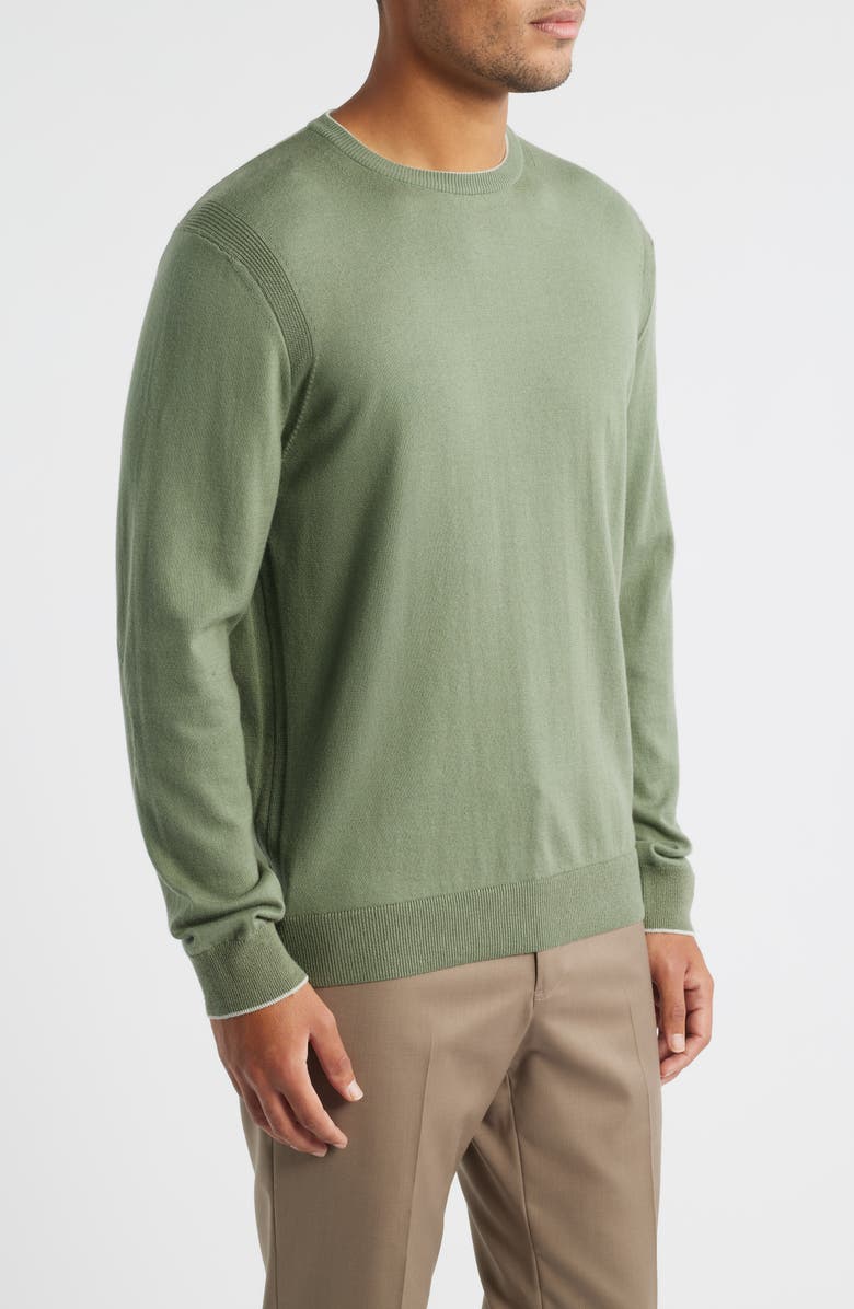 Jack Victor Grassi Crewneck Cotton & Cashmere Sweater, Alternate, color, Sage