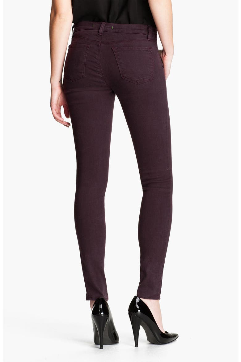 Overdyed Skinny Leg Jeans, Alternate, color, DARK PLUM
