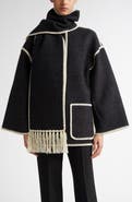 TOTEME Chain Stitch Wool Blend Scarf Jacket