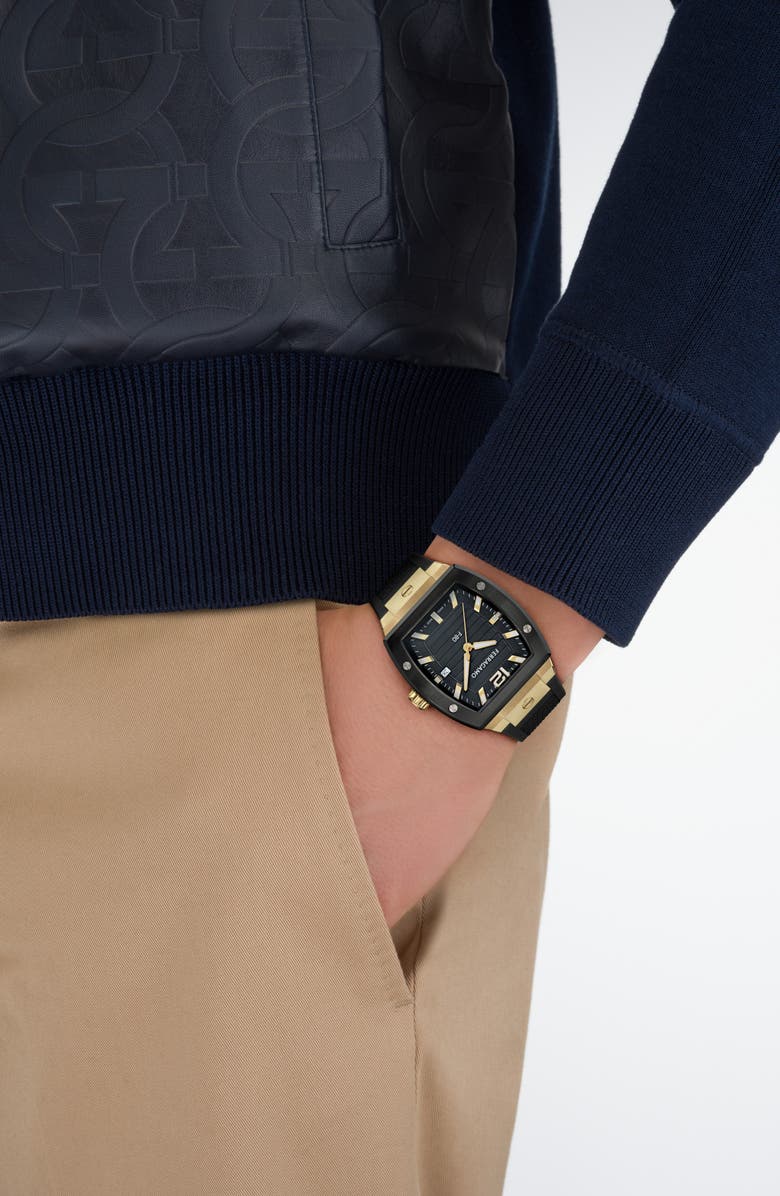 FERRAGAMO F-80 Tonneau Bracelet Watch, 42mm, Alternate, color, Two Tone