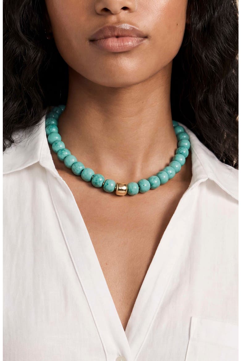 Semiprecious Stone Statement Necklace, Alternate, color, TURQUOISE