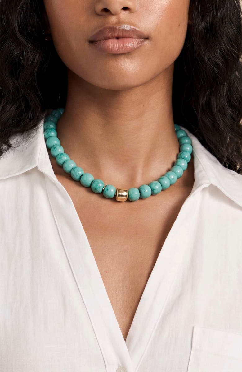Ettika Semiprecious Stone Statement Necklace, Alternate, color, Turquoise