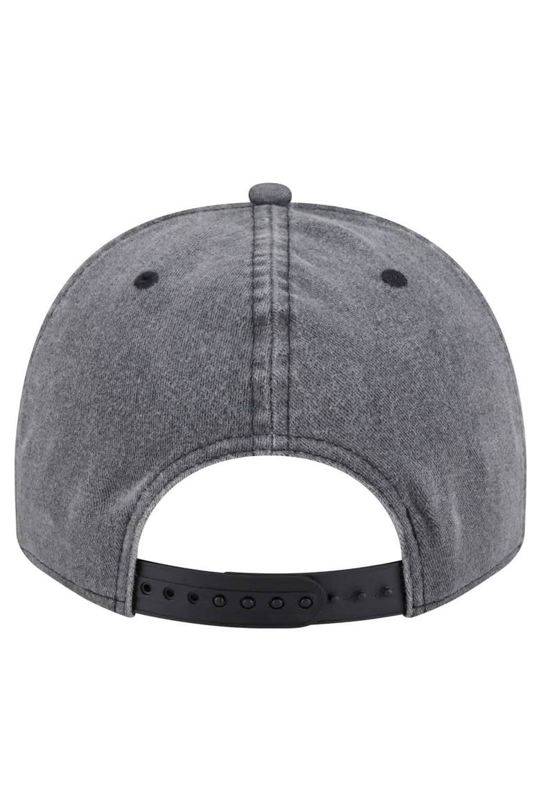 Men's New Era  Charcoal Pittsburgh Penguins Throwback Washed A-Frame Pre-Curved 9FIFTY Snapback Hat, Alternate, color, Charcoal