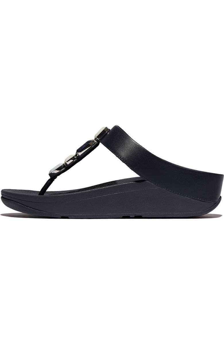 FitFlop Fino Multistone Flip Flop, Alternate, color, Midnight Navy
